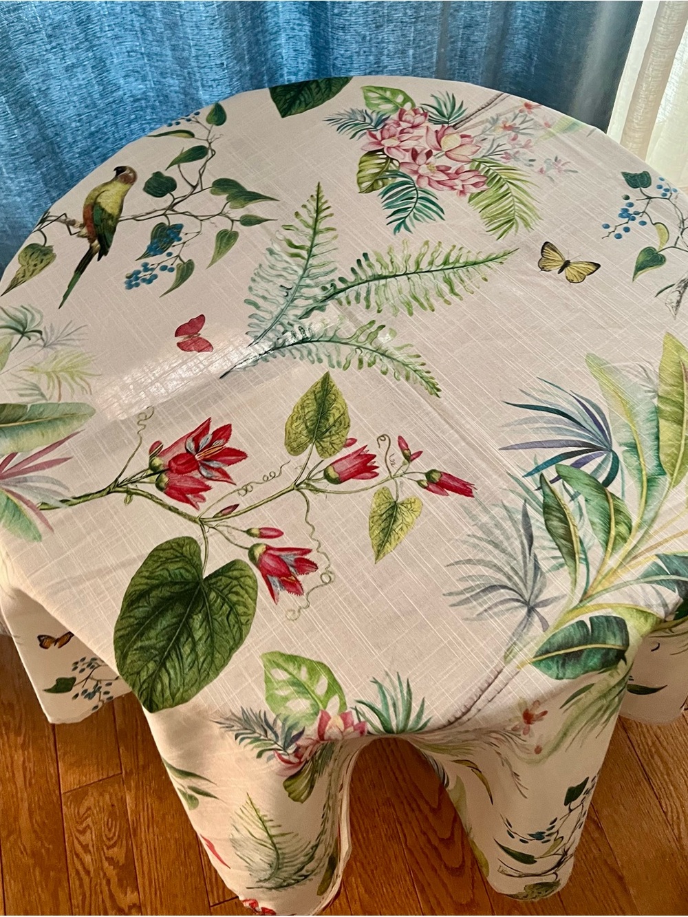 Pottery Barn Lia Palm 100% Cotton Pink Table Throw | 50 x 50